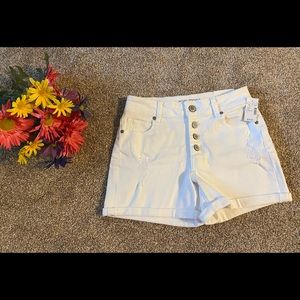 High Rise White Shorts